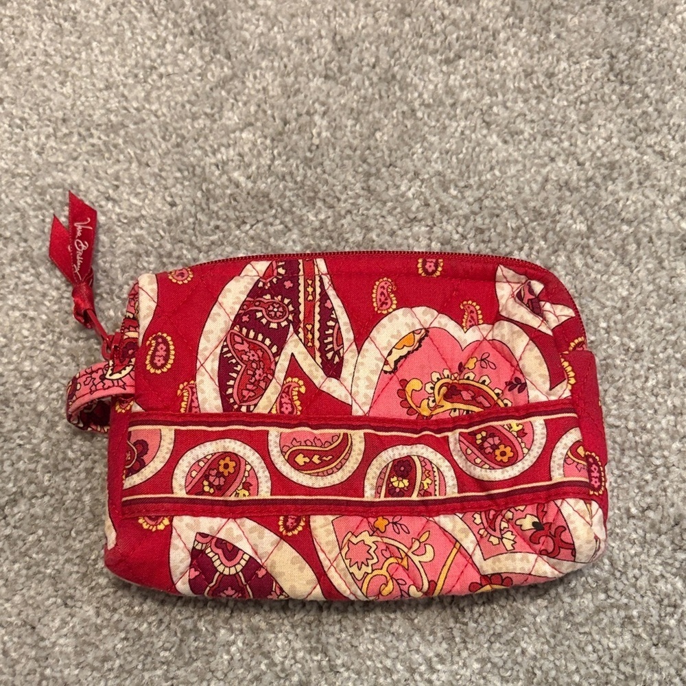 Vera Bradley Vibrant Red and Pink Cosmetic Case